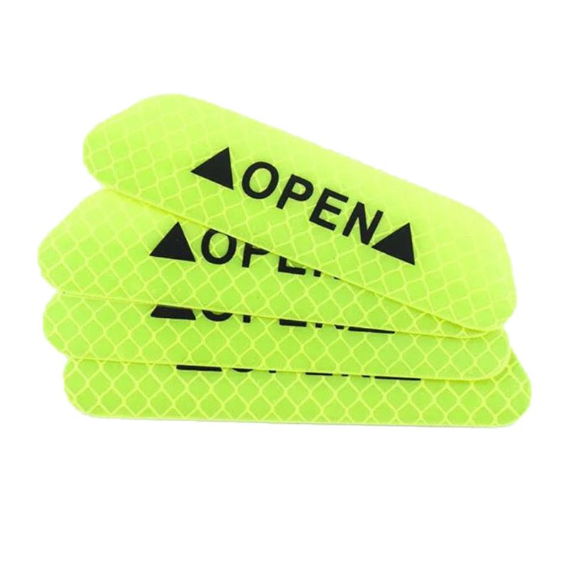 4 pieces of car door anti-collision stickers, reflective tape, auto parts, exterior, reflective tape, reflective strip: Green