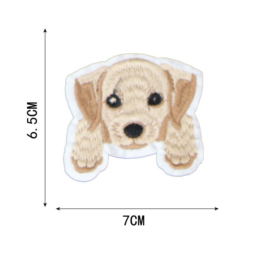 Kleine Hund Flecken Tuch Einfügen Aufkleber Stickerei handgefertigt DIY Ebene Teddy heiser Abzeichen für Kleidung Kleidung Zubehör: klein golden Haar
