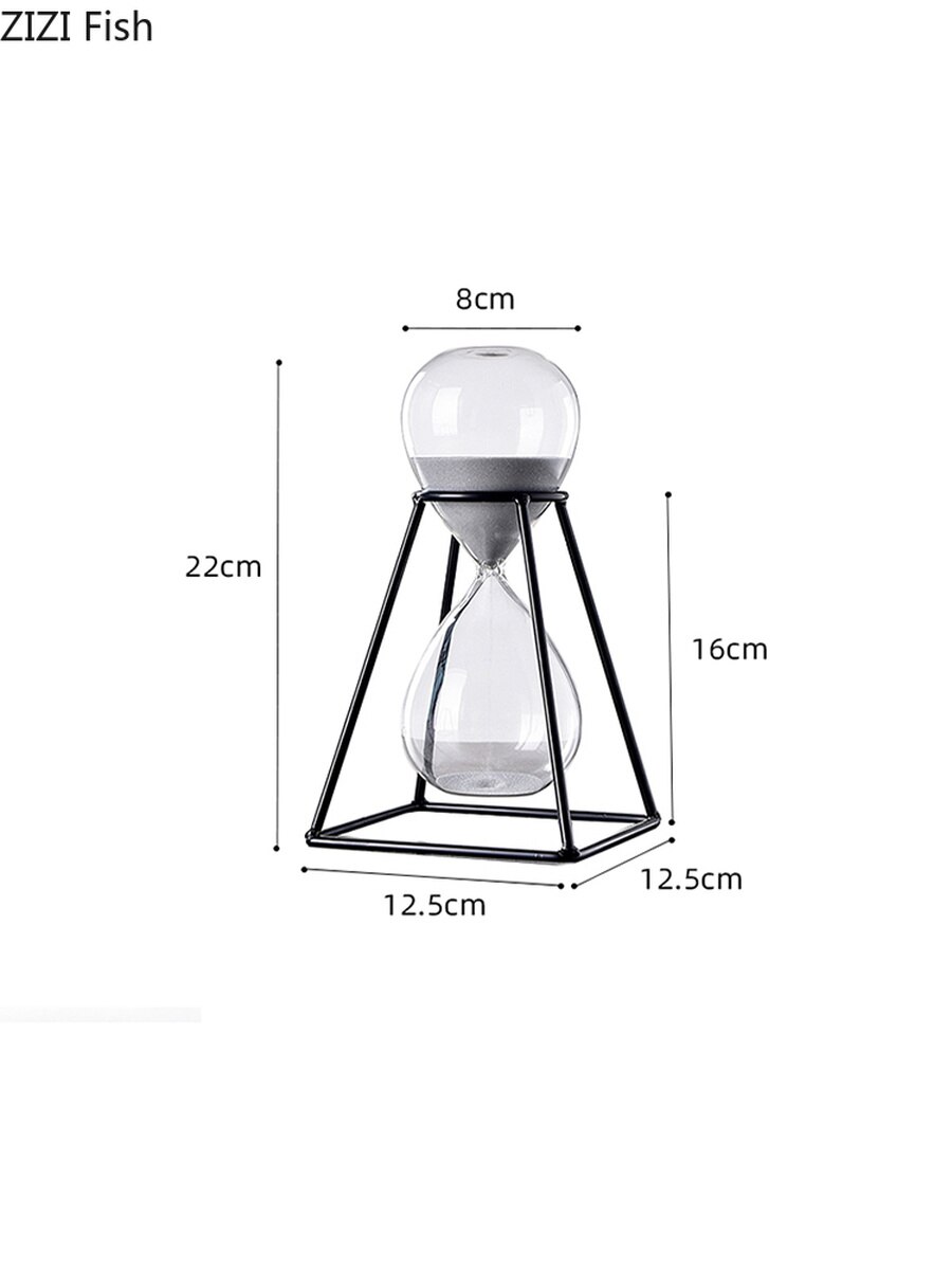Metal Hourglass Timer 30 Minutes Modern Art Ornament Glass Timing Hourglass Office Living Room Desktop Home Decoration