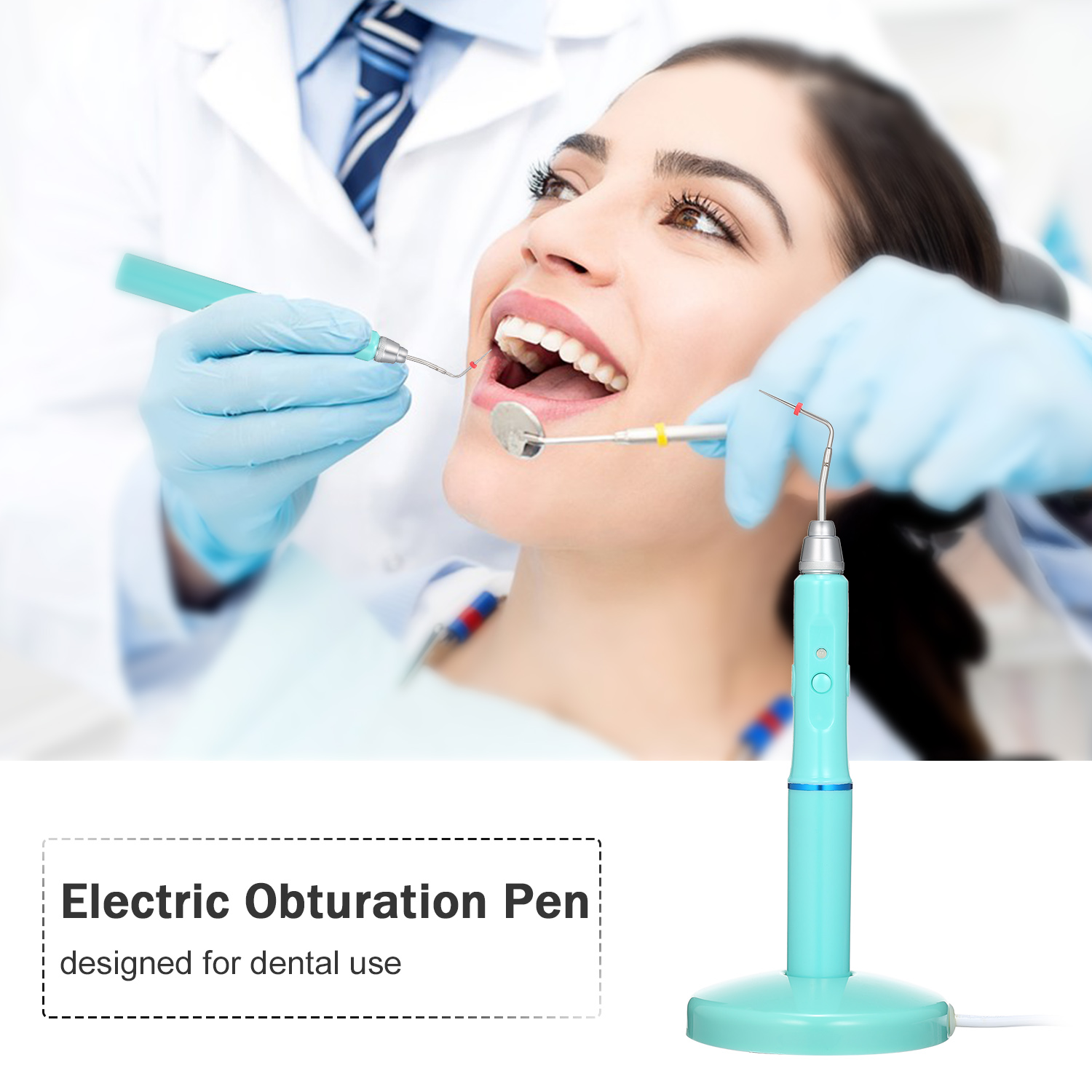 Sistema lápiz eléctrico de obturación Dental y puntas endodoncia Endo inalámbrico puntos de Guta percha calentador Plugger con 2 puntas