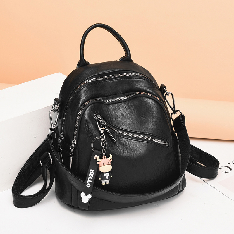 Mochila de cuero Pu de , Mochila de viaje de para mujer, mochilas escolares de , bolsos de hombro para mujer, bolso: Azul