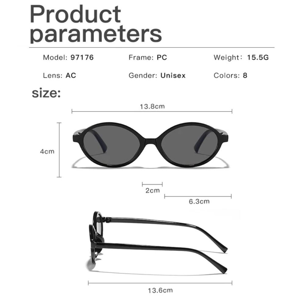 Gafas de sol redondas pequeñas con montura pequeña para hombre y mujer, lentes de viaje con protección UV400, ovaladas de plástico, nuevas