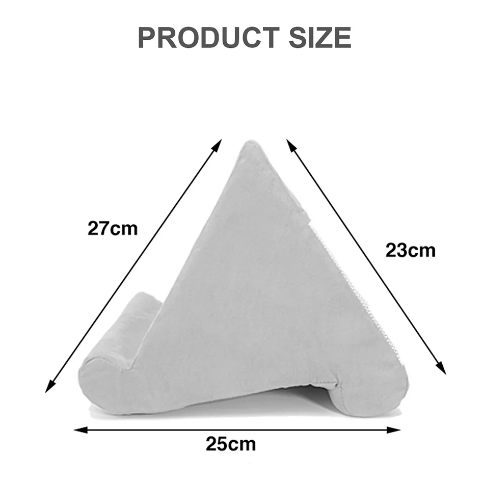 Zachte tabletkussenshouder met kabelzak Pad Tabletbeugel Dock voor schootbed en bureau voor iPad Telefoon Kindle Leesstandaard