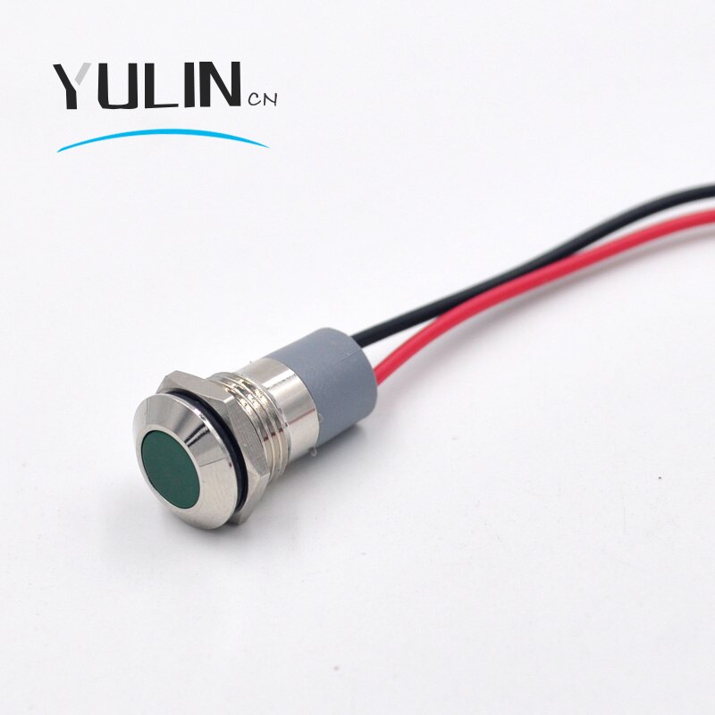 LED Metal Indicator Light 12mm IP67 Waterproof Indicator Light Pilot Signal Lamp with Wire Red Yellow Blue Green White