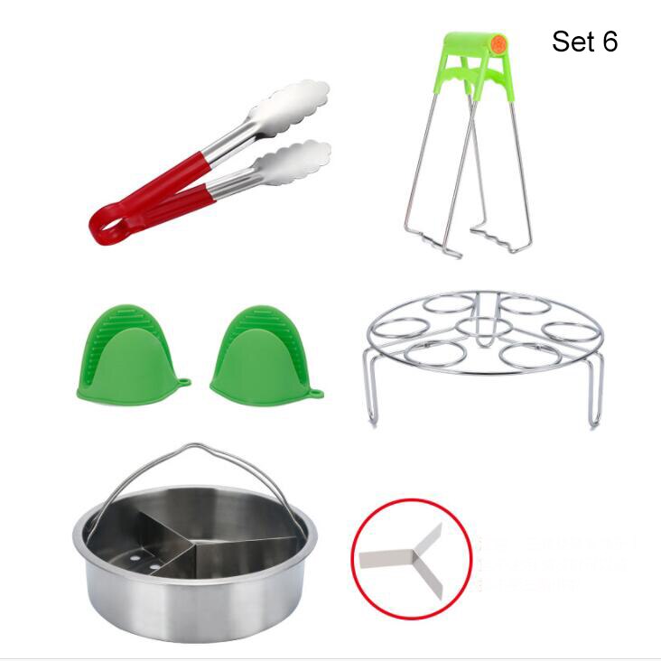 Tillbehör för omedelbar pottuppsättning vegetabilisk ångkorg äggkokare rack non-stick springform pan skål maträtt klipp köksredskap: Orange