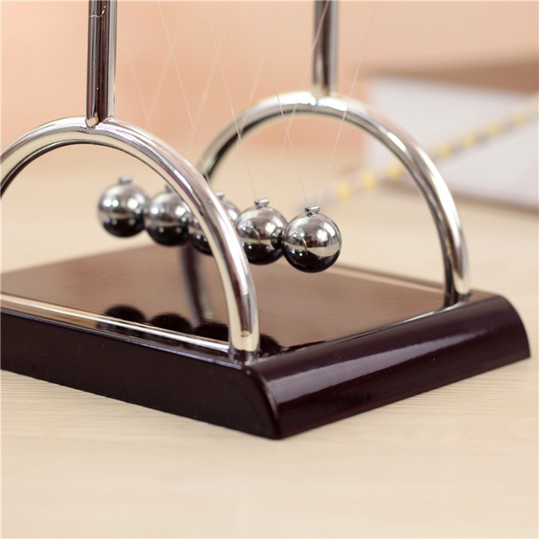 Surwish T Shaped Newton Cradle Balance Ball Science Puzzle Fun Desk Toy Stress Reliever