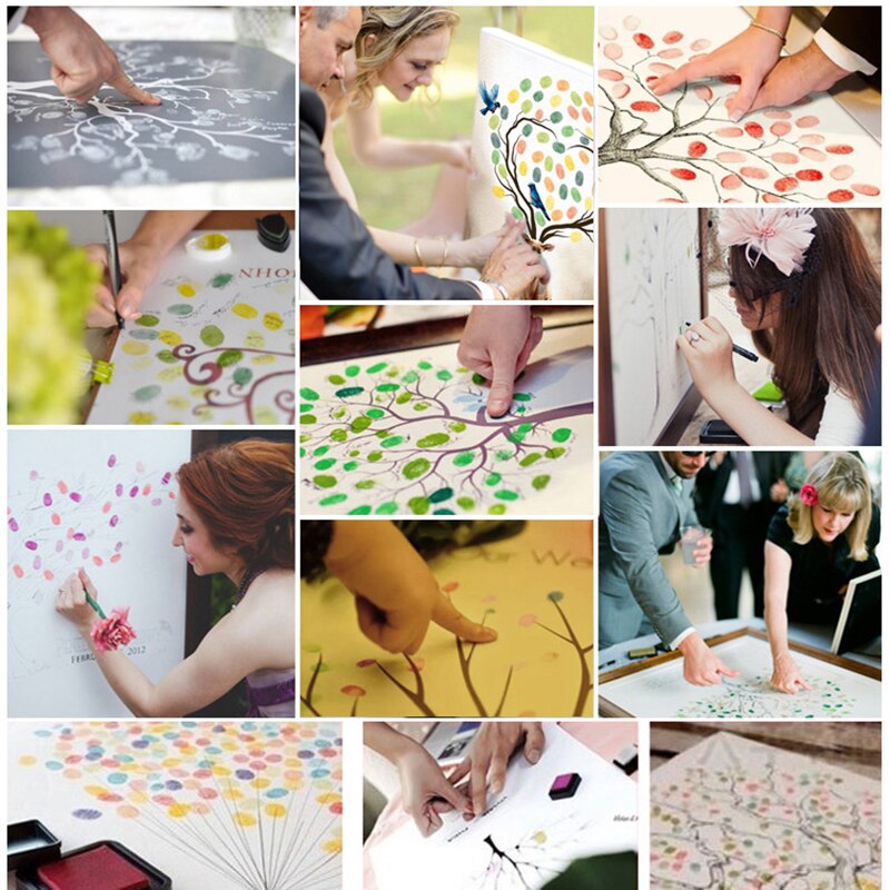 30*40cm Fingerprint Signature Guest Book for Wedding Party My First Holy Communion Sign Book Girls Boys Baptism No frame