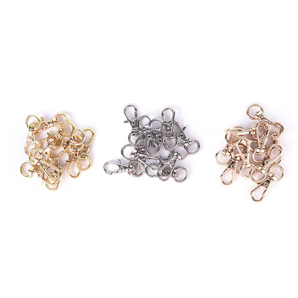 10pcs /pack Mini Rotatable Buckle Hook Lobster Key Chain Metal Carabiner For Bag Parts & Accessories