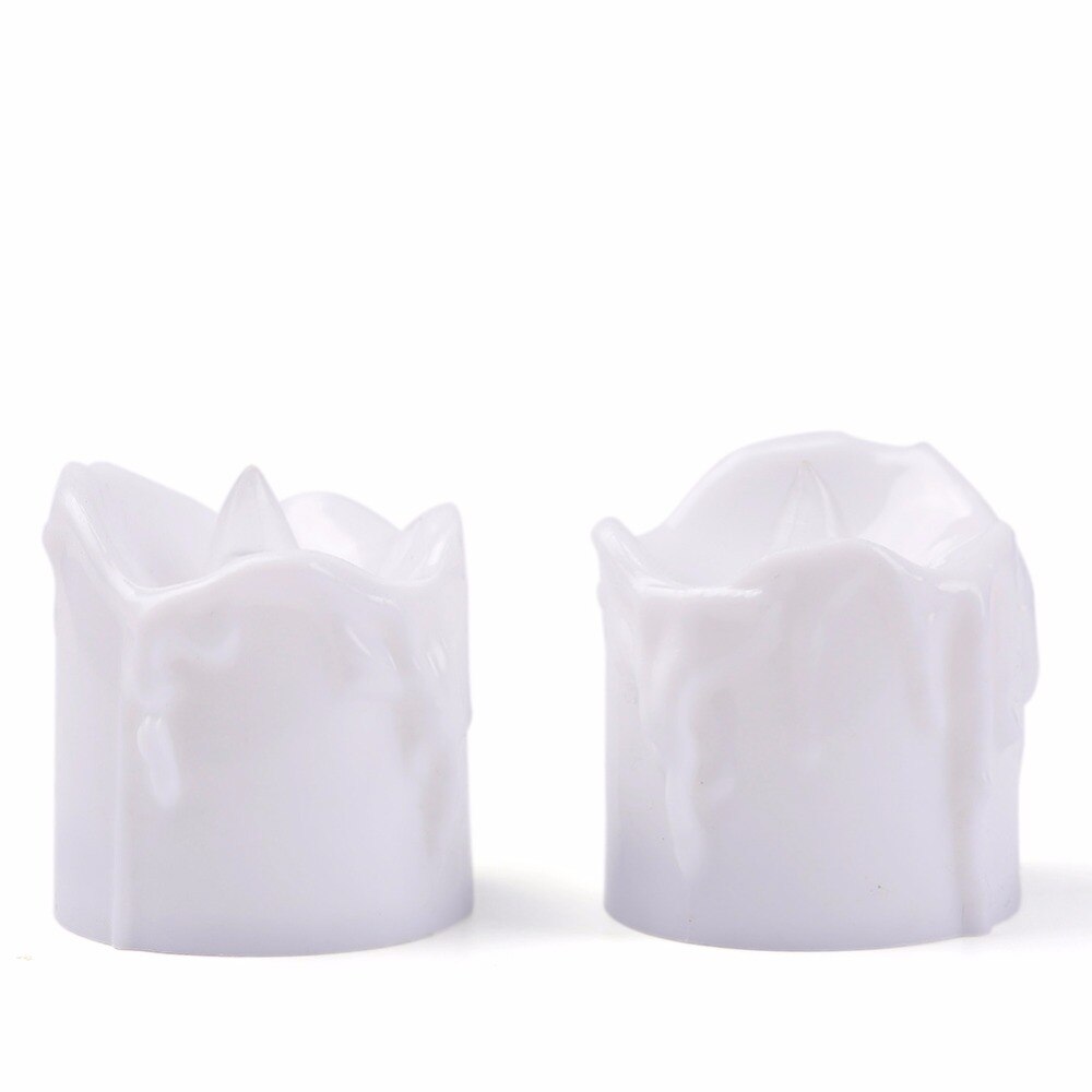 Bougies votives sans flamme de 12 | Bougies réalistes à piles et à lumière scintillante, de couleur blanc et ambre, pour mariage