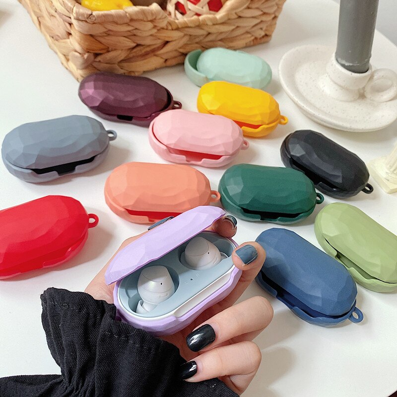 For Samsung Galaxy Buds Plus Solid color Diamond pattern Case Matte Hard Earphone Headset Protective Cover for Galaxy Buds