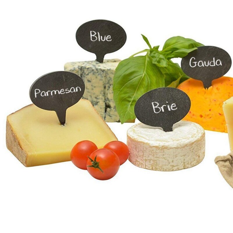 8 Stuks Kaas Markers Slate Labels Natuurlijke Leisteen Etiketten Voor Cake Boards Wasbare Mini Krijtbord Labels Tafel Decoratie