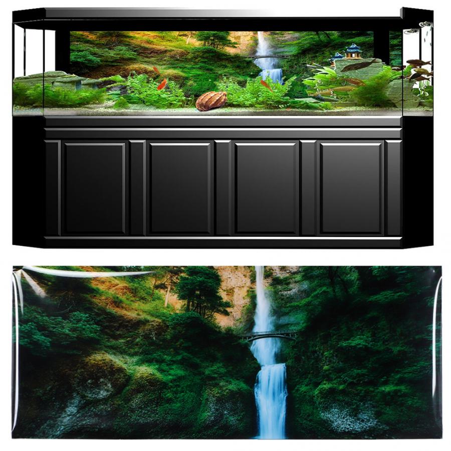 Aquarium achtergrond schilderij 3d jungle waterval landschap schilderij pvc aquarium decoratieve poster achtergrond afbeelding