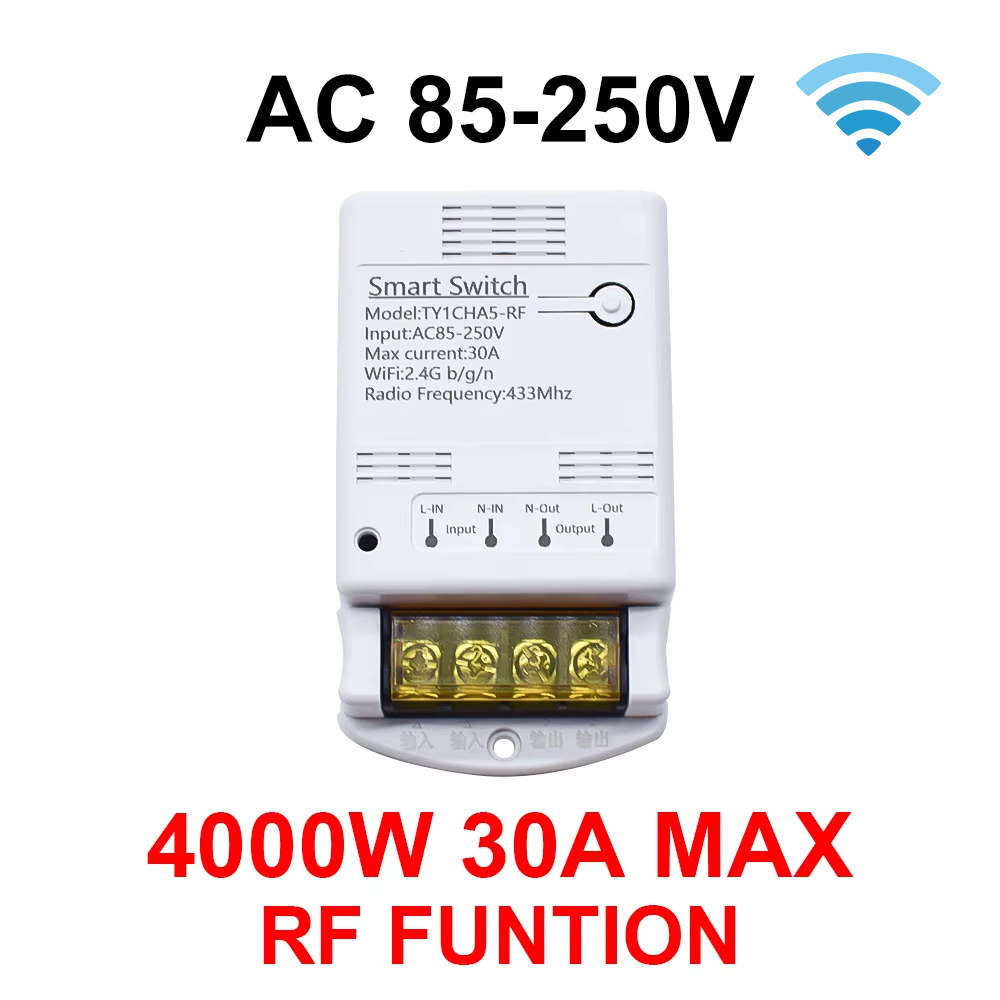 Smart Tuya Schakelaar WIFI / ZIGBEE 30A 6600W / 4000W Relaismodule Smart Life Draadloze Afstandsbediening Breaker Werk met Alexa: Bundle1