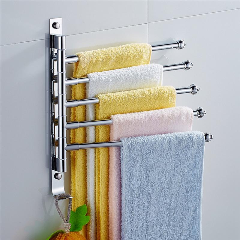 Vægmonteret rustfrit stål rackholder tøjskinnehåndklædestativ til pladsbesparende tøjskinneholder til håndklædestativ
