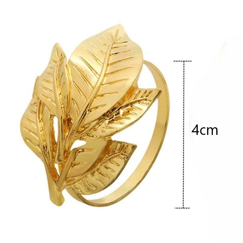 12pcs/set Metal Tree Leaf Napkin Rings Napkin Holder Napkin Button Napkin Buckle Wedding Party Table Decoration And Accessories