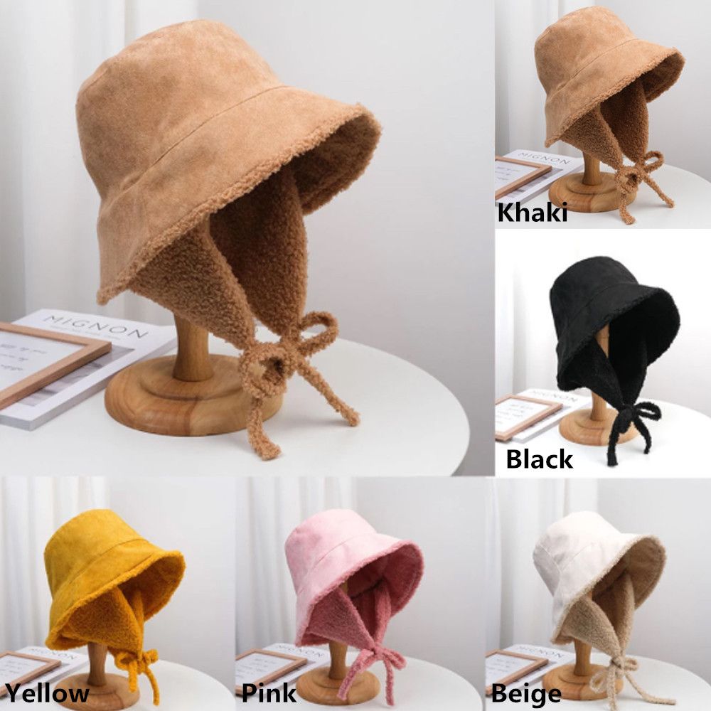 Lam Bont Emmer Hoed Winter Pluche Warme Oor Bescherming Visser Cap Soft Panama Muts Met Oorbeschermers Outdoor Zonnebrandcrème Zon Cap