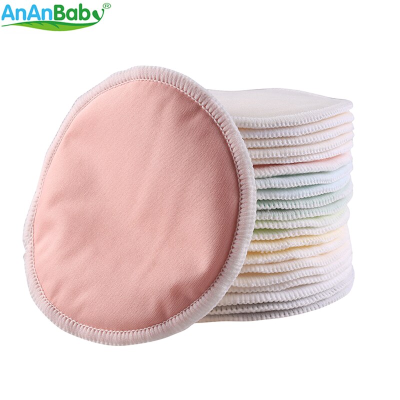 Ananbaby-coussinets d'allaitement en bambou | 14 pièces, avec un sac humide et un sac de lavage pour maman, tampons d'allaitement réutilisables, imperméables