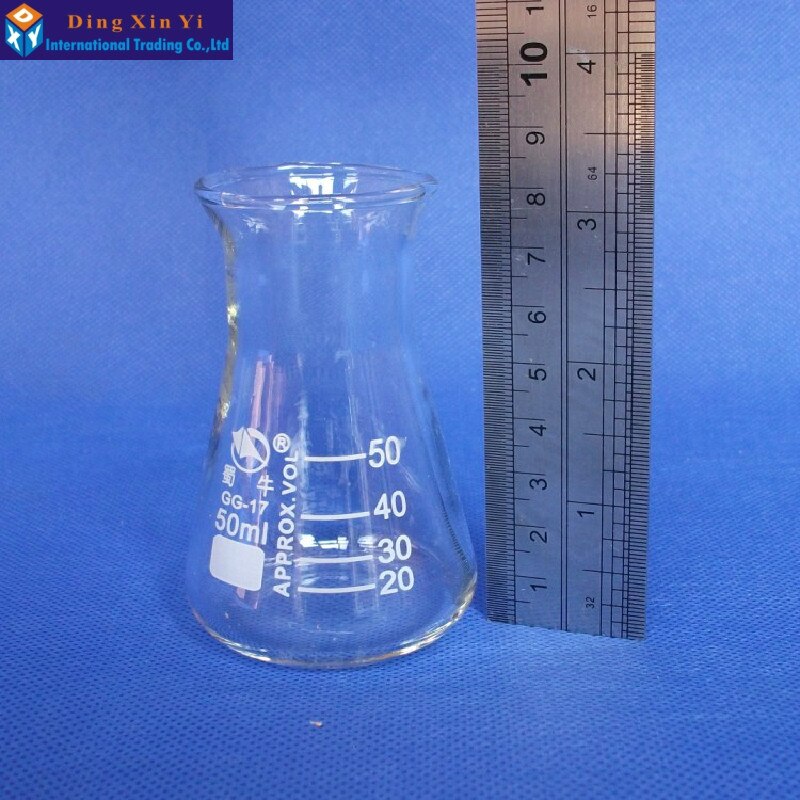 1PC glass conical flask Glass Erlenmeyer Flask 50ml Laboratory Glassware
