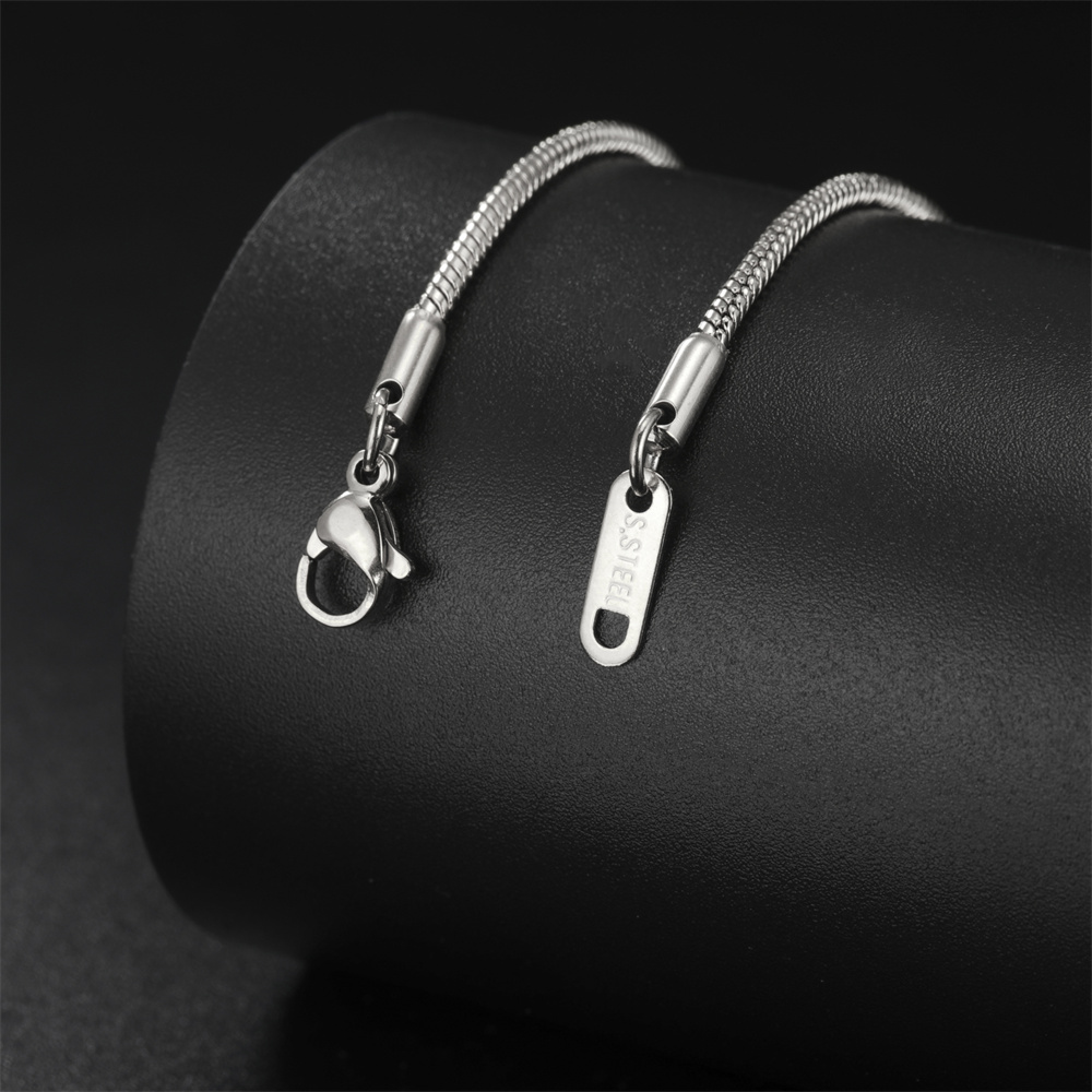 My Shape Collar de cadena de serpiente redonda para hombres y mujeres, Gargantilla de cadena de eslabones de acero inoxidable, 0,9mm, 1,2mm, 2mm, de joyería de