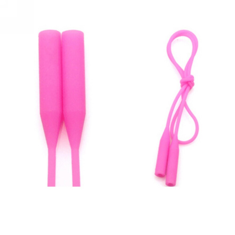 53cm couleur bonbon élastique Silicone lunettes sangle lunettes de soleil chaîne sport anti-dérapant cordon support cou lunettes chaîne lanière: Rose Red