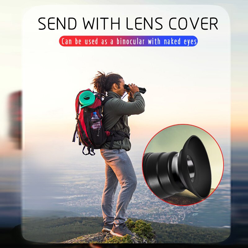 Hd 14x-45x telefoto zoom len, duplo foco óptica monocular telescópio para smartphone lente de telefone de longa distância