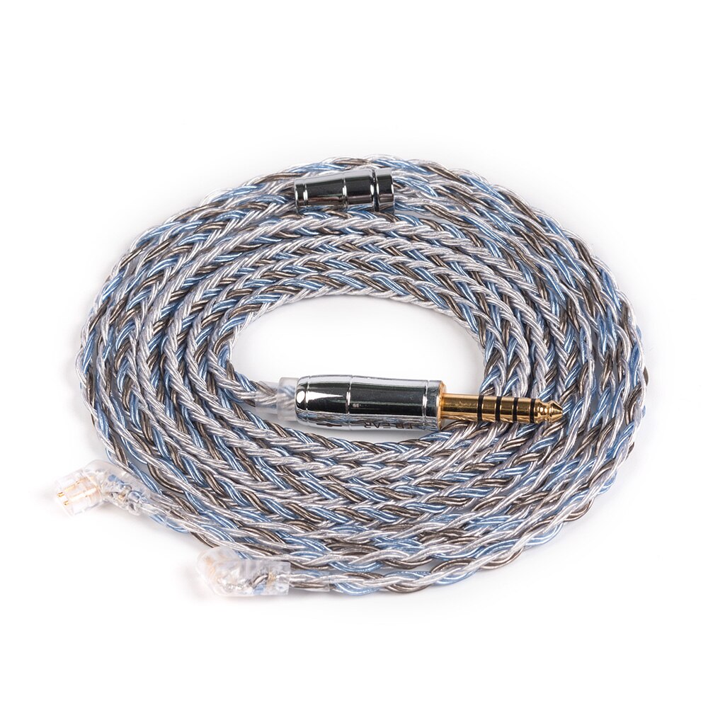 KBEAR 16 core Silver plated Cable 2.5/3.5/4.4mm Upgrade Cable With MMCX/2pin/QDC/TFZ Connector For ZS10/ZSN PRO F1 KB06 HI7: QDC 4.4mm