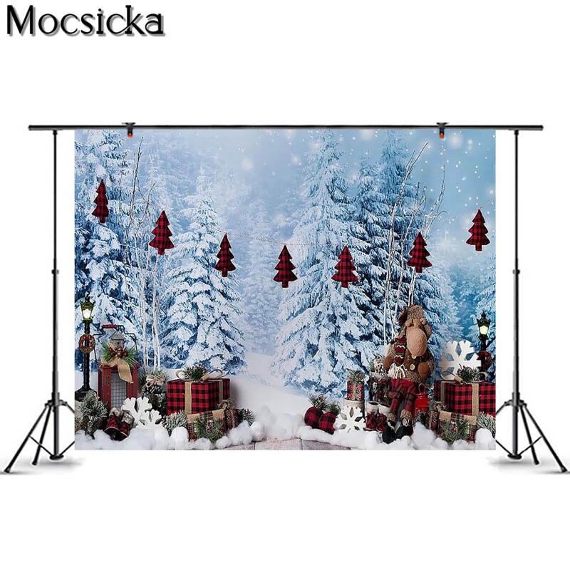 MOCSICKA noël hiver neige photographie décors flocon de neige pin décor photographique Studio Photo arrière-plans accessoires: Vinyl-180x120cm