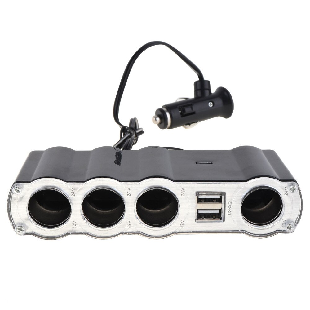 12V - 24V 4 Manier Multi Socket Autolader Voertuig Auto Sigarettenaansteker Splitter & Dual usb-poorten Plug Adapter