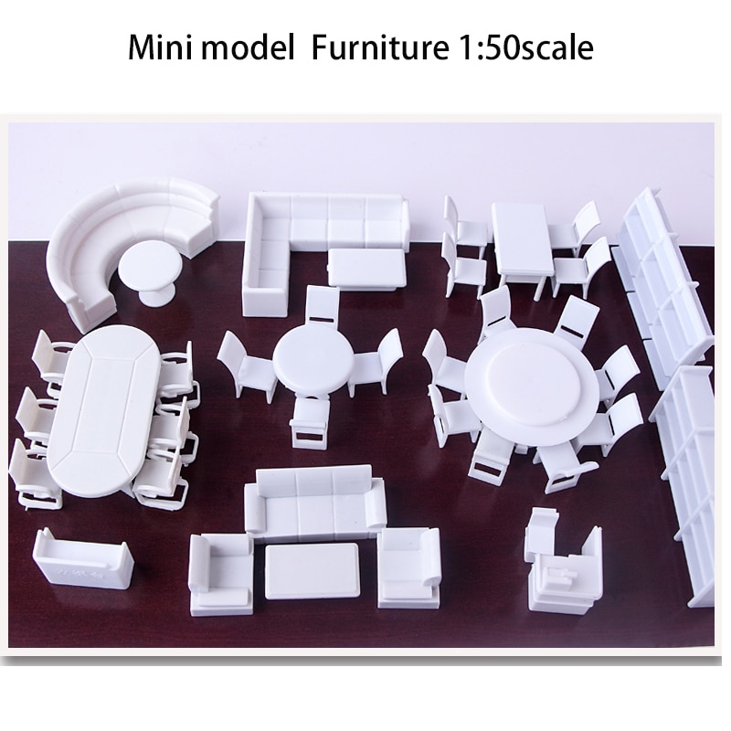 DIY sand table building material ABS Furniture 1/50 scale model tables and chairs set for miniuatre landscape DIY set CC MODEL