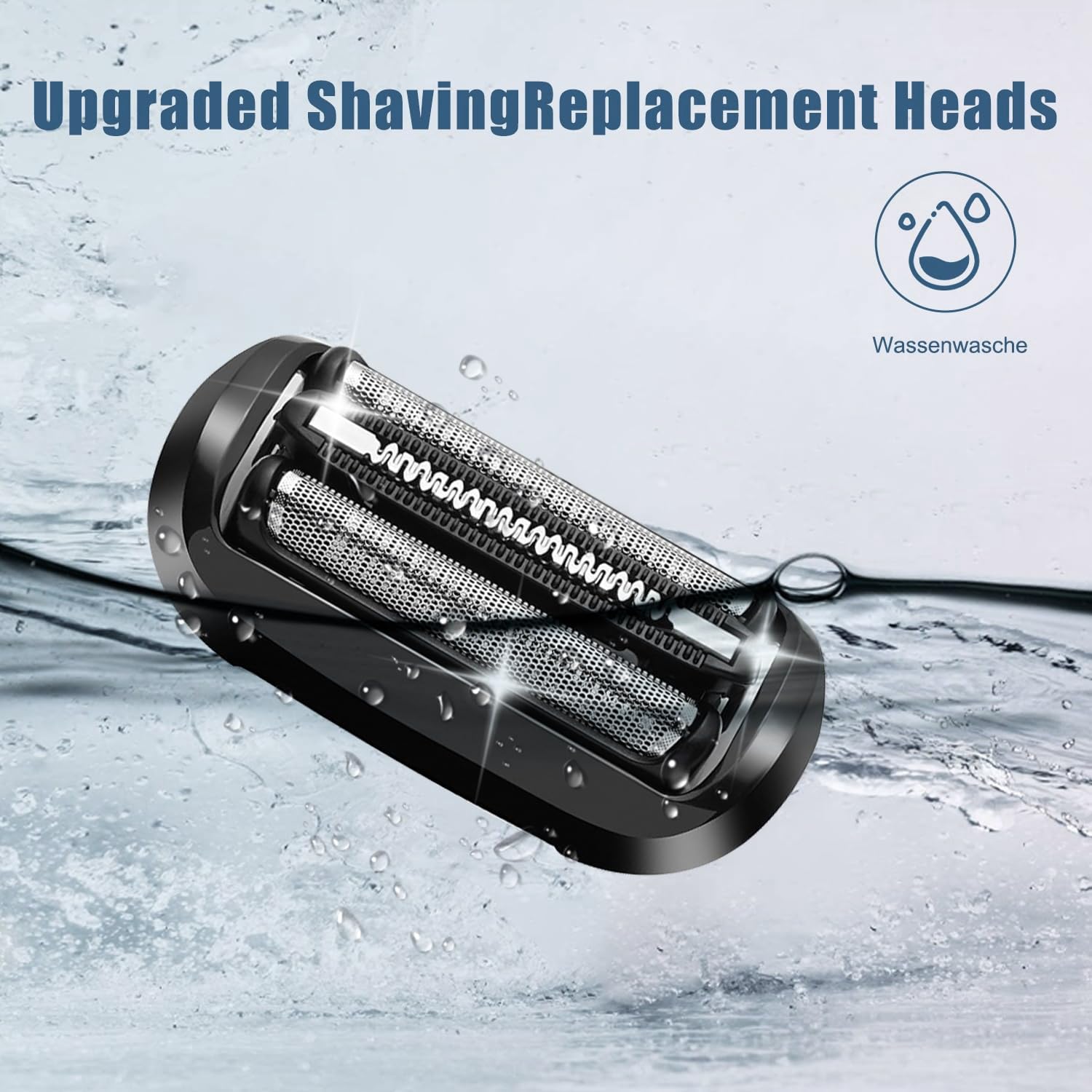 53B-serie 5/6 vervangende kop compatibel met Braun elektrisch scheerapparaat scheerapparaat 5018s, 5020s, 5031s, 5050cs, 6020s, 6072cc, zwart