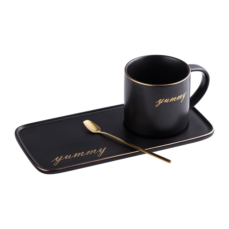 Ceramic Coffee mug european tea cups and saucer sets turkish tumbler latte cup Soy Milk Breakfast Mugs Dessert Plate