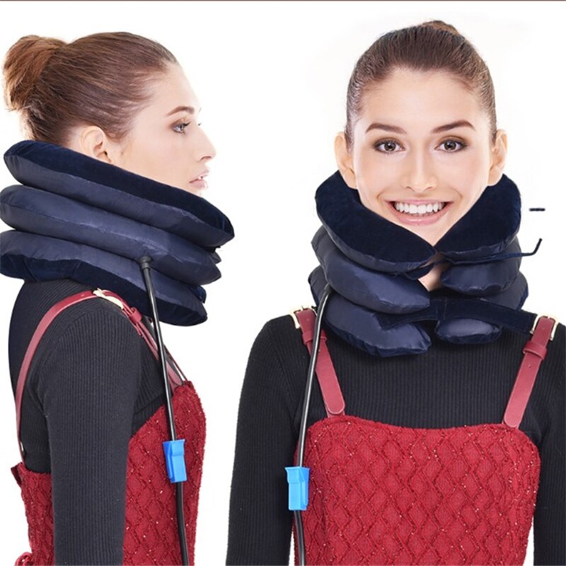 Neck Bahre Air Zervikale Traktion 1 Rohr Haus Medizinische Geräte Orthopädische Kissen Kragen Schmerzen Relief Blau Braun Kaffee Farbe