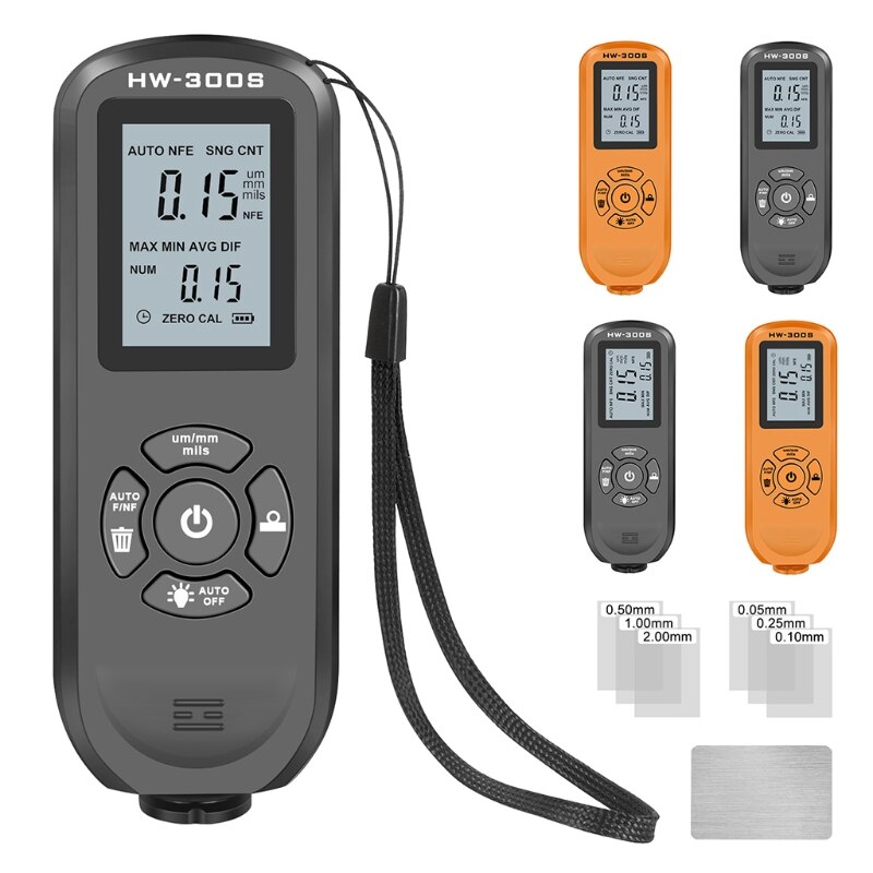 Digital Paint Thickness Gauge Paint Depth Meter w/ Calibration Sheet Coating Thickness Measurement Resolution 0.01mils