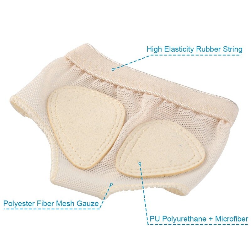 Elino Women Belly Ballet Forefoot Toes Half Pads Dance Gym Paw Metatarsal Thong Protector Lyrical Socks Shoes Split Insoles