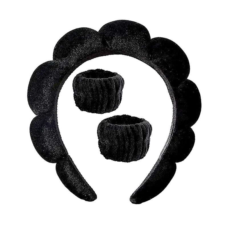 Bonita multifuncional para mujer, puños para lavar la cara, impermeable, absorbente de agua, diadema de terciopelo de algodón, accesorios para el cabello