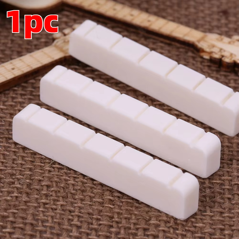 1 Pc 6 Snarige Bone Klassieke Gitaar Brug Zadel Of Moer Witte Bone Brug Vervangende Onderdelen Real Bone Gitaar moer Zadel: Geel