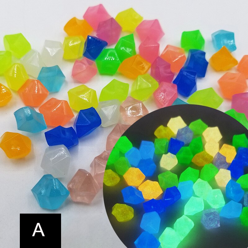 Galets décoratifs lumineux pour Aquarium, 100 pièces, pierres qui brillent dans la nuit, décoration pour jardin et Aquarium: mix 14x11mm 300PCS
