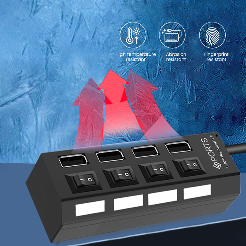 USB 2,0 Hub Multi USB Splitter Häfen Hub verwenden Netzteil 4/ 7 Hafen Mehrfach Expander Hub mit schalten 30cm Kabel für zu Hause