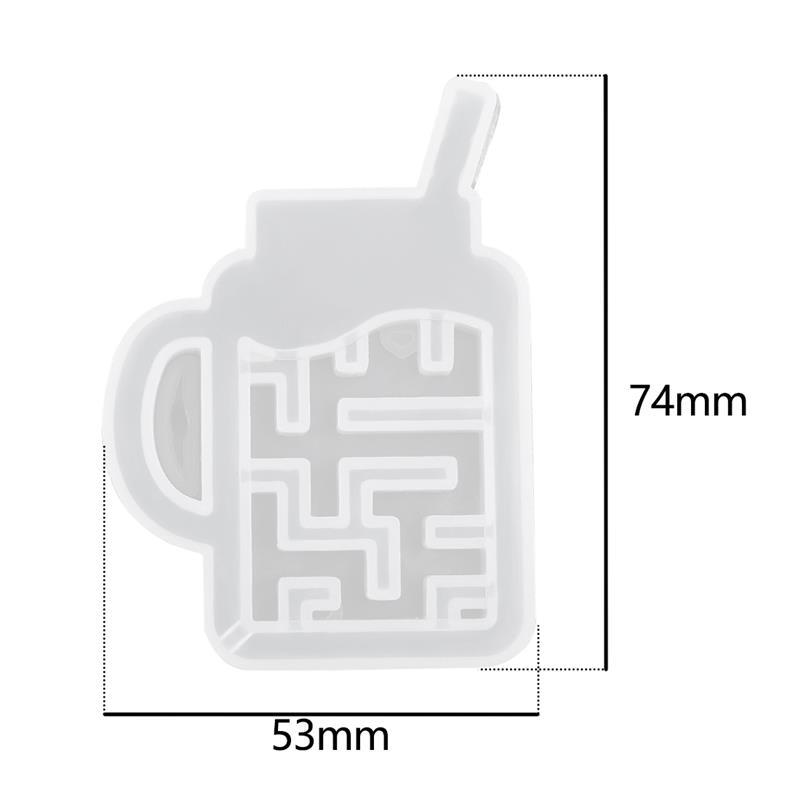 Quicksand Maze Silicone Mold Shaker Molds Milk Bottle Heart Shape UV Epoxy Resin Mold Heart Keychain Pendant Craft Jewelry Tools: 2