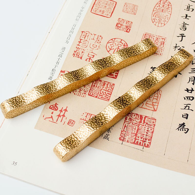 Messing Paperweights Kalligrafie Pen Frame Leerlingen Multifunctionele Creatieve Papier Gewicht Kleine Ornamenten Xuan Papier Paperweights