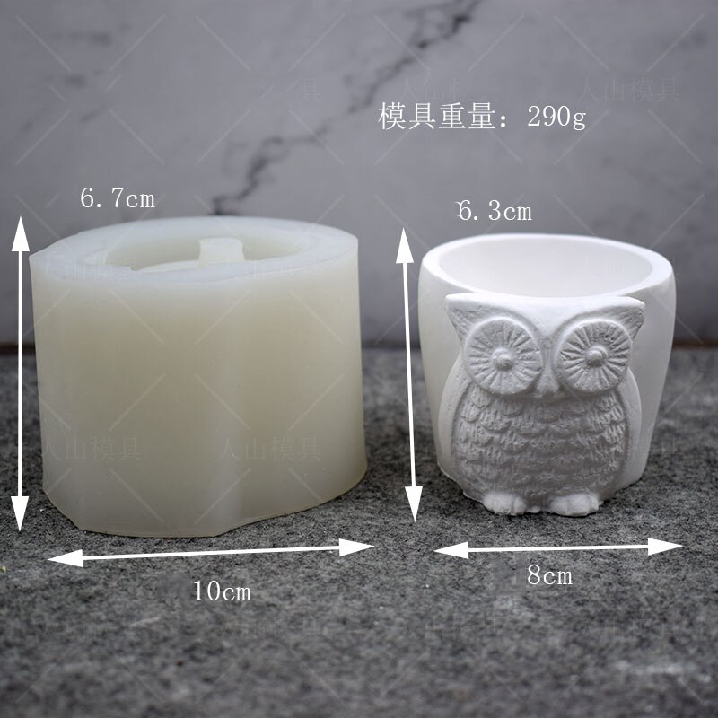 Concrete Planter Molds Animals Flower Pot Molds Silicone Cement bonsai molds Candlestick Molds: Dark Khaki