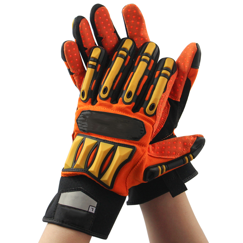 Vgo... Kettingzaag handschoenen, 12-laags kettingzaag bescherming, veiligheid lederen werkhandschoenen, mechanische handschoenen (GA8912, grijs, M, 1 paar