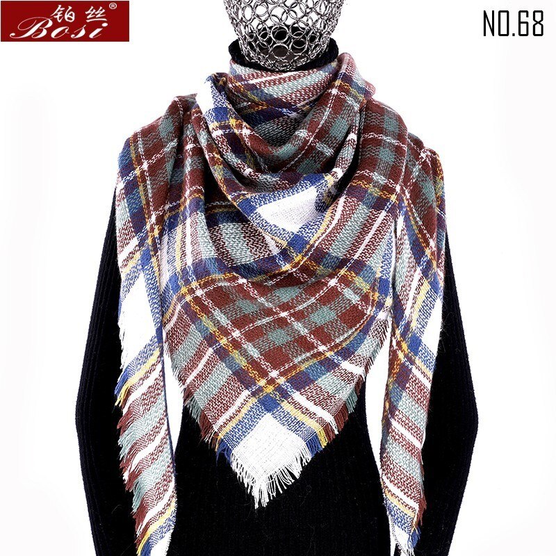 Winter Kasjmier Plaid Sjaal Sjaal Vrouw Poncho Driehoek Luxe Bandana Pashmina Wrap Grote Stola Luxe