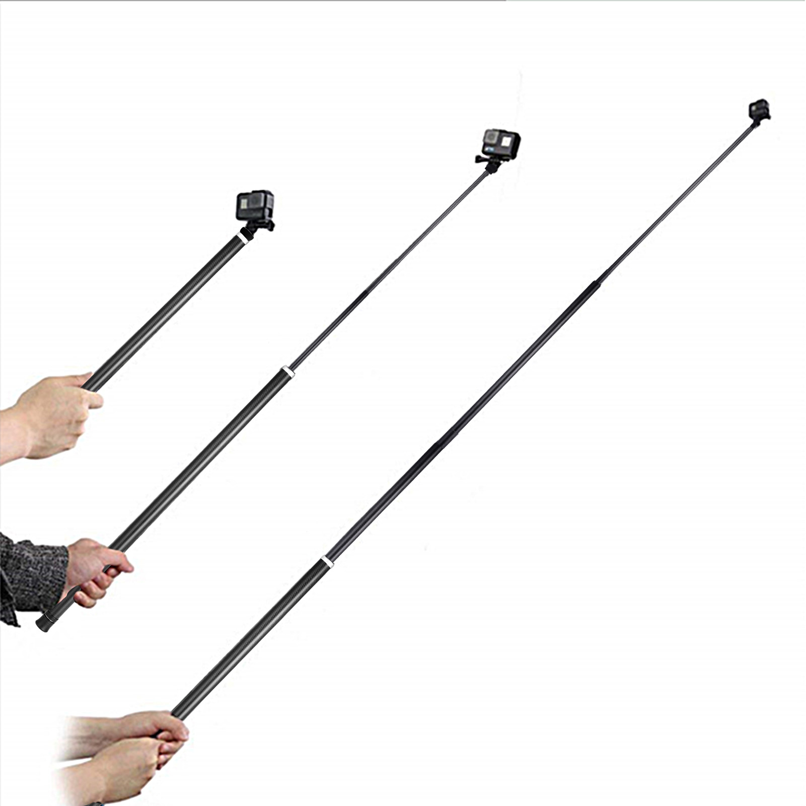 Carbon Fiber Monopod For GoPro Hero 6 5 7 8 9 Black Action Camera Selfie Stick For Go Pro 4 3 2 For Insta 360 ONE X