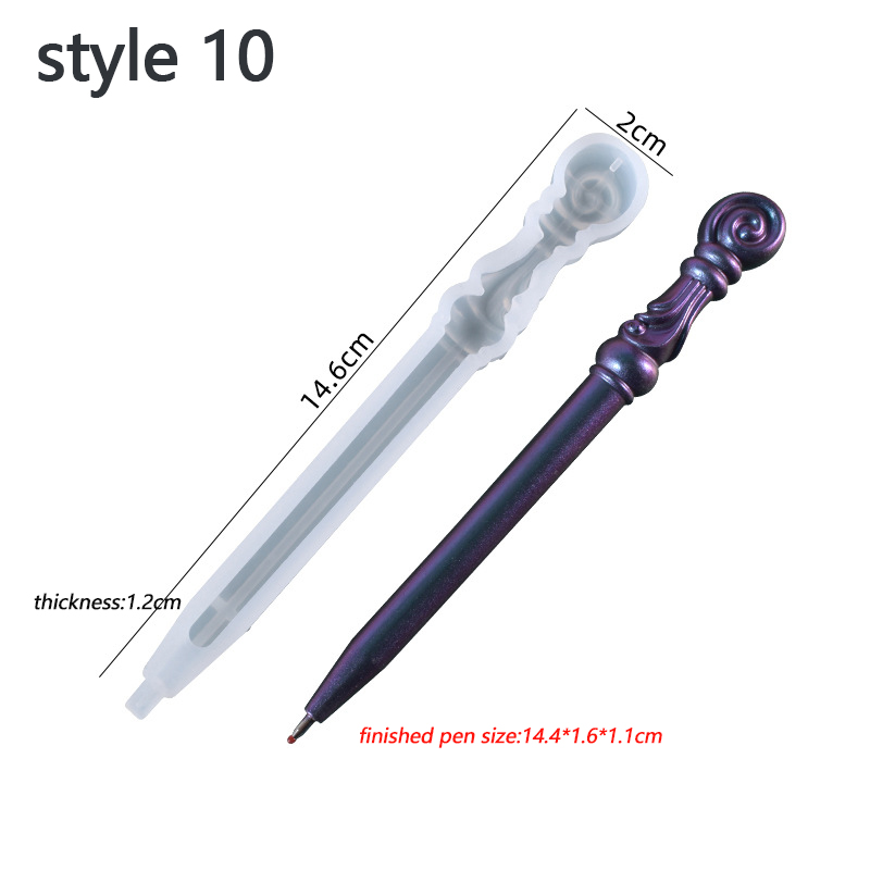 Moule en Silicone pour stylo à bille magique en résine cristal, moule en résine époxy fait à la main, fournitures d&#39;outils de moulage: 10