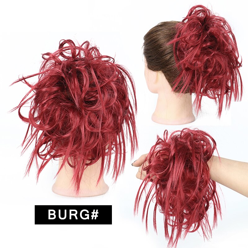 Werd Rommelig Haar Ring Fiber Synthetische Hittebestendige Pruik Broodje Krullend Elastische Haarband Dames Mode Haar Ring Natuurlijke Pruik: P12/613
