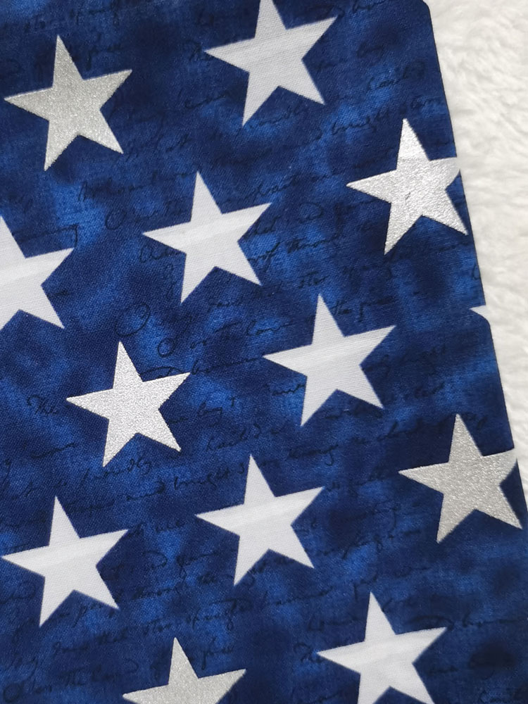 Five Star 100% Cotton Glitter Silver Stamping Printed Cotton Fabric DIY Patchwork Sewing ViaPhil