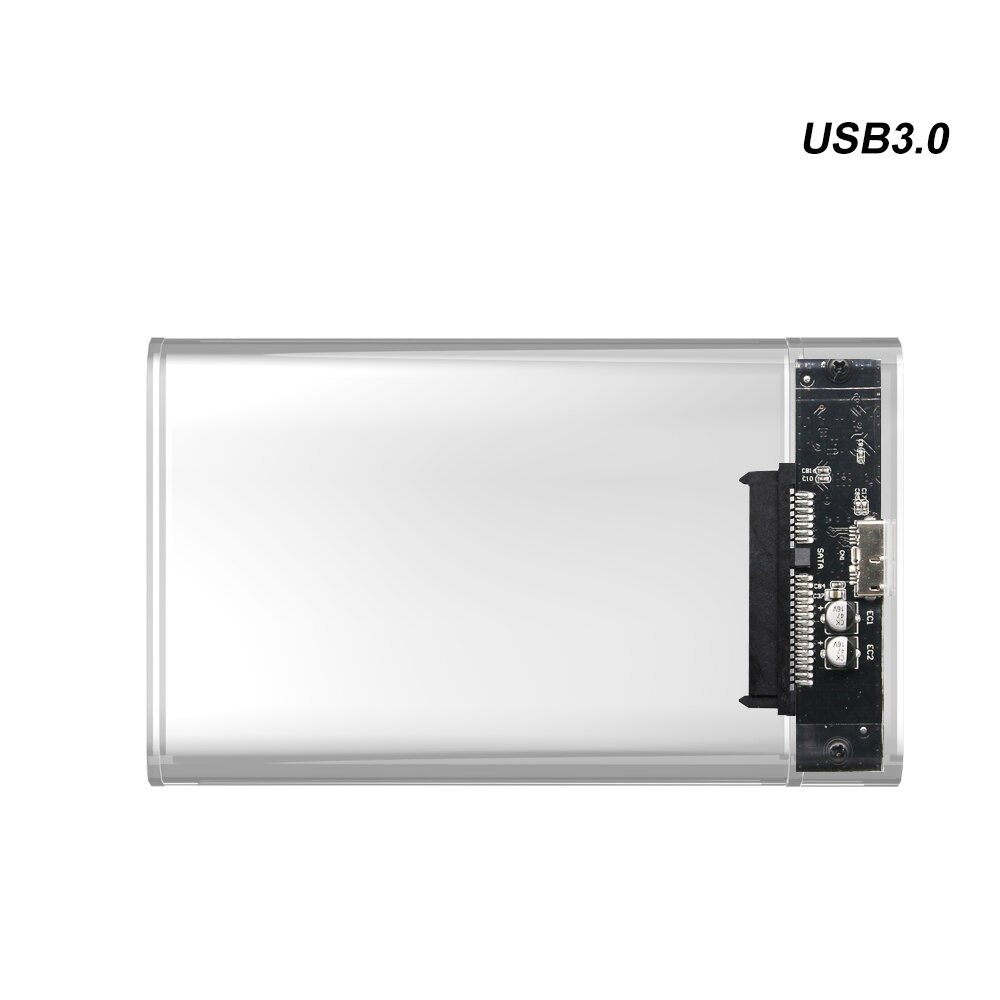 TISHRIC External HDD Case USB 3.0 SATA Type-c Hard Disk Case Adapter Hard Drive Enclosure 2.5" Up to 6GB SDD Case/Box: USB 3.0