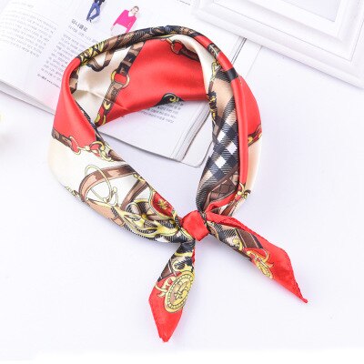 Foulard à rayures pour la tête pour femmes, imprimé, tissu pour cou, étiquette tendance, 50x50cm: TS-8