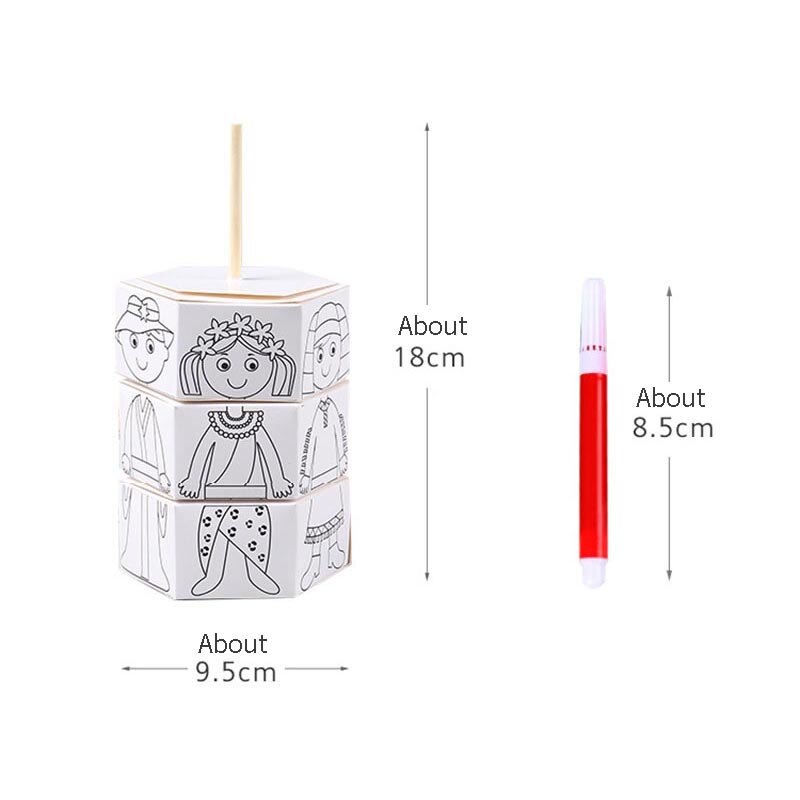 freundlicher DIY Drehbare Handgemachte Spielzeug Kleidung Malerei Kleid hoch freundlicher Kunst Handwerk Farbe Füllung Zeichnung Spielzeug Kindergarten Liefert